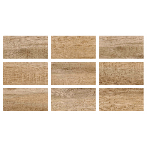 33x66cm Natural Seri Natural Wood Mix 9 face Porselen Karo