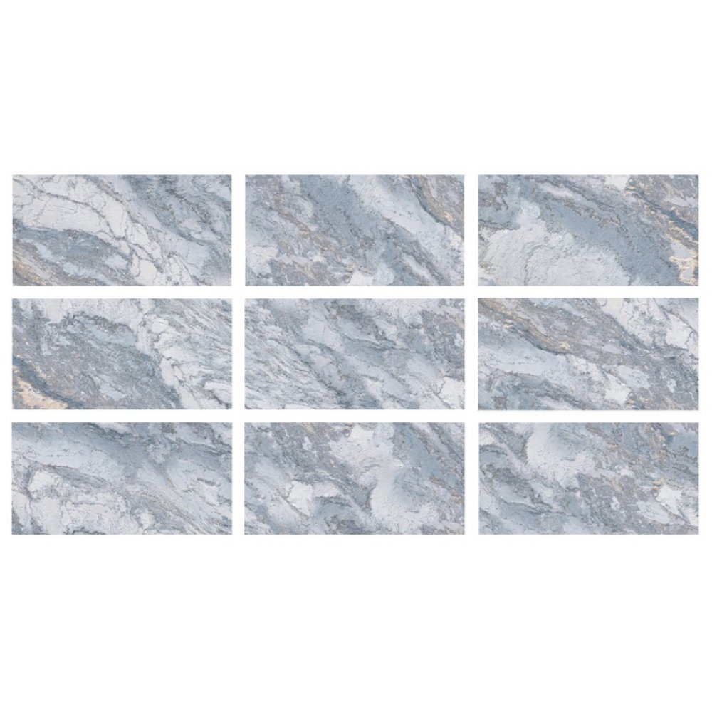 33x66cm Natural Seri Oceano Mix 9 face Porselen Karo