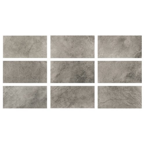 33x66cm Natural Seri Antique Grey Mix 9 face Porselen Karo