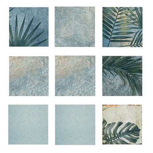 33x33cm Natural Seri Tropic Mix 20 Porselen Karo
