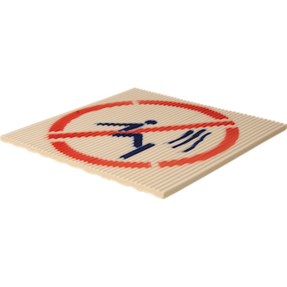 Havuz Kaymaz Yazılı Çizgili Logo 25x25cm